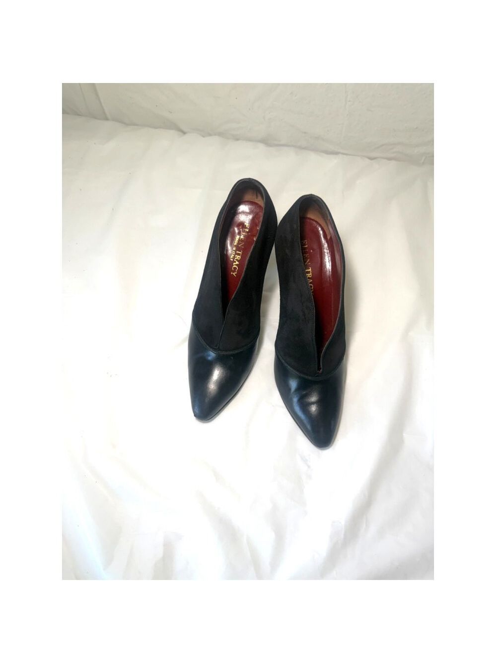 Ellen Tracy Ankle Bootie LEATHER AND Suede size 7 M ITALY